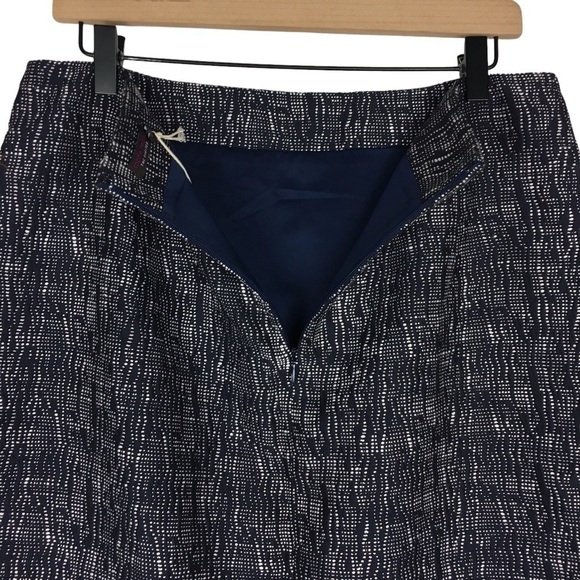 THE LIMITED Sophie Theallet Pencil Skirt Abstract Dot Pattern Navy Size 12 NWT - Picture 4 of 12